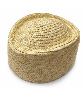 Base Pillbox en Paille Naturelle Tressée avec Bande Intérieure – Fabriquée en Espagne