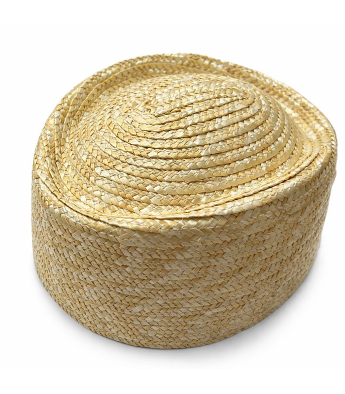 Base Pillbox en Paille Naturelle Tressée avec Bande Intérieure – Fabriquée en Espagne