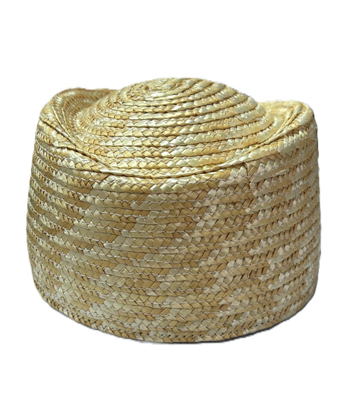 Base Pillbox en Paille Naturelle Tressée avec Bande Intérieure – Fabriquée en Espagne