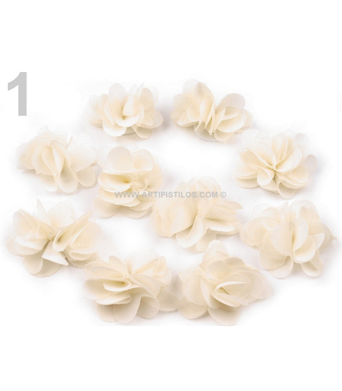PETIT FLEUR 15 MM. TISSU 100 % POLIESTER