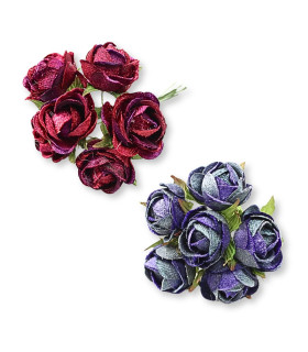 BOUQUET DE 6 FLEURS EN VELOURS