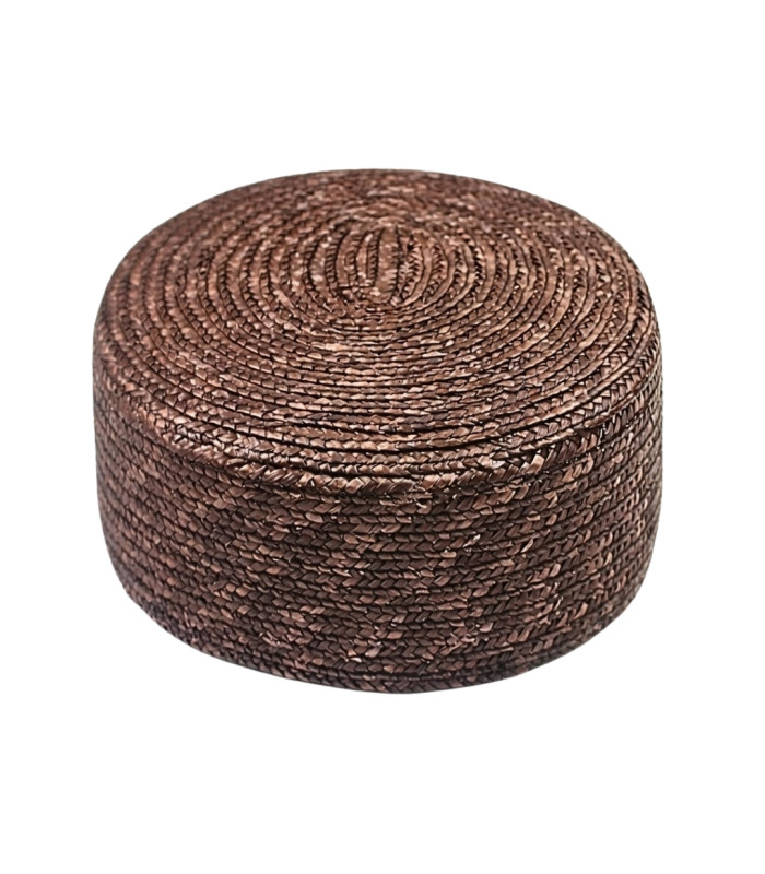 BASE PILLBOX EN PAILLE NATURELLE TRESSÉE