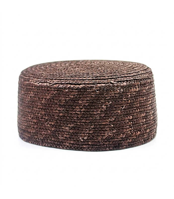BASE PILLBOX EN PAILLE NATURELLE TRESSÉE