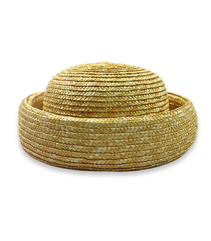CASQUETTE EN PAILLE NATURELLE TRESSÉE "ÉLODIE"