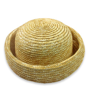 CASQUETTE EN PAILLE NATURELLE TRESSÉE "ÉLODIE"