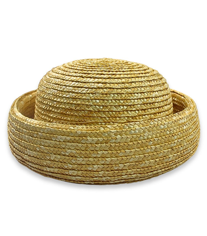 CASQUETTE EN PAILLE NATURELLE TRESSÉE "ÉLODIE"