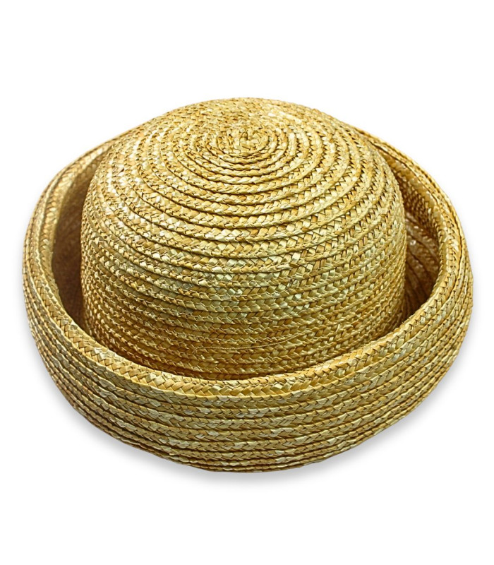 CASQUETTE EN PAILLE NATURELLE TRESSÉE "ÉLODIE"