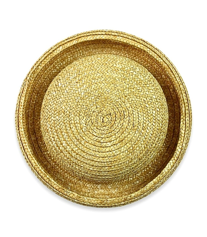CASQUETTE EN PAILLE NATURELLE TRESSÉE "ÉLODIE"