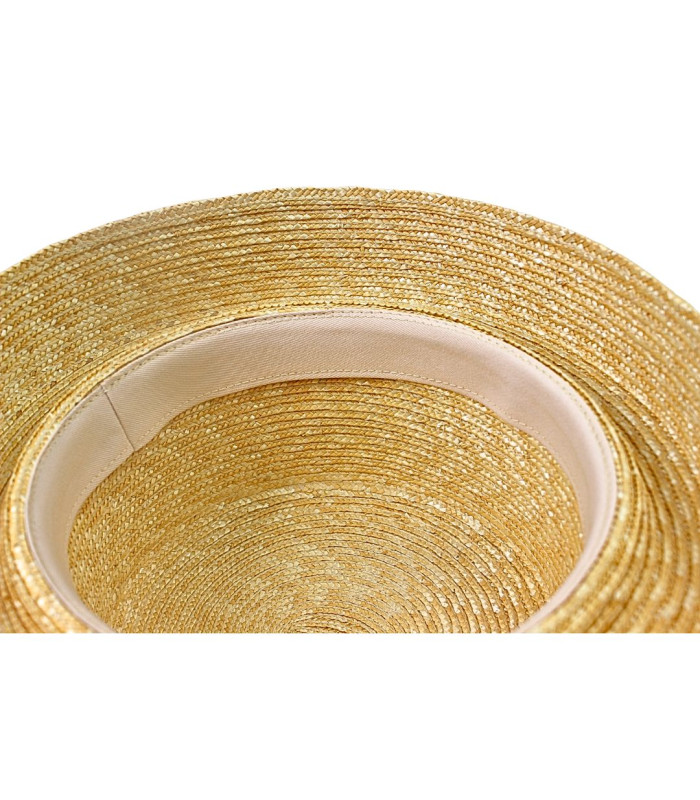 BASE DE CHAPEAU TYPE CANOTIER EN PAILLE NATURELLE TRESSÉE