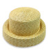 BASE DE CHAPEAU TYPE CANOTIER EN PAILLE NATURELLE TRESSÉE