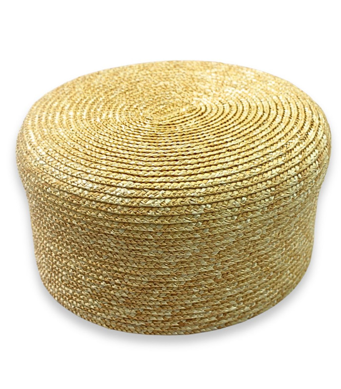 CASQUETTE PILLBOX EN PAILLE NATURELLE TRESSÉE