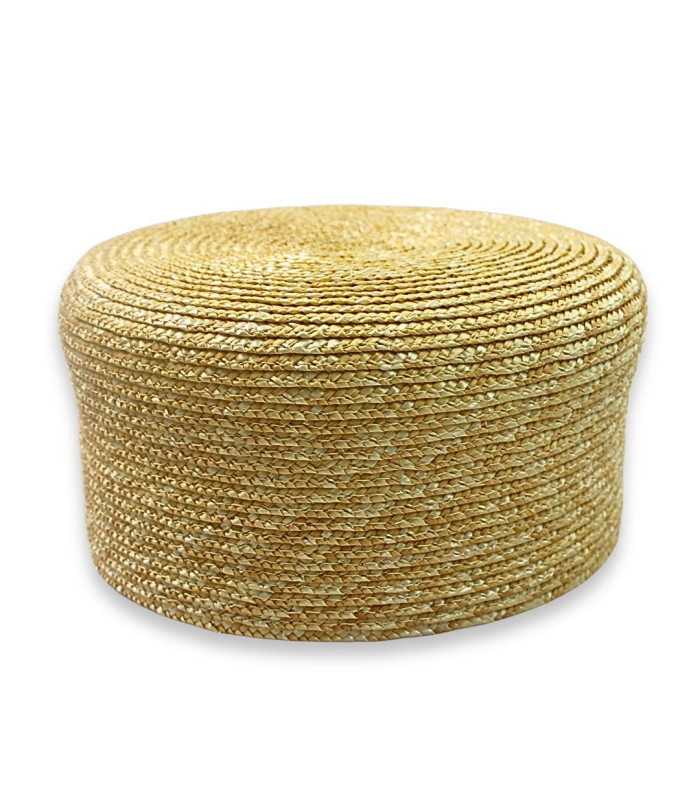 CASQUETTE PILLBOX EN PAILLE NATURELLE TRESSÉE