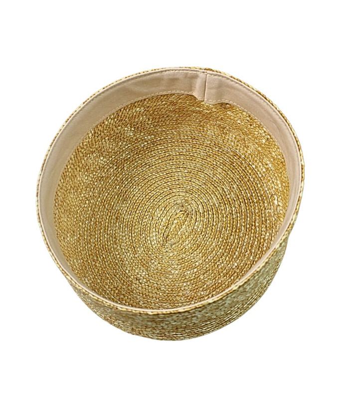 CASQUETTE PILLBOX EN PAILLE NATURELLE TRESSÉE