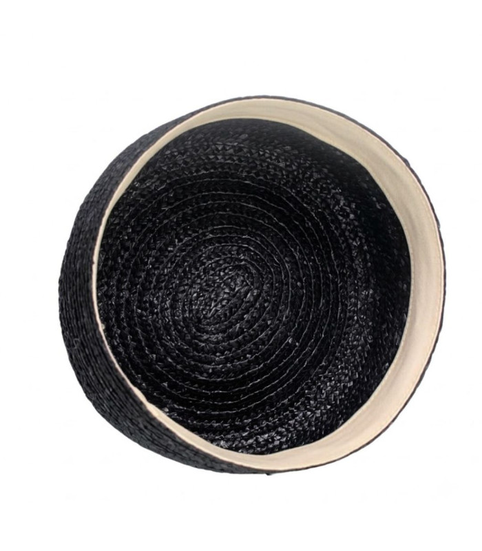 CASQUETTE PILLBOX EN PAILLE NATURELLE TRESSÉE