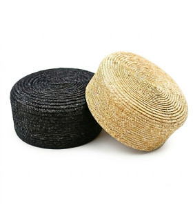 CASQUETTE PILLBOX EN PAILLE NATURELLE TRESSÉE