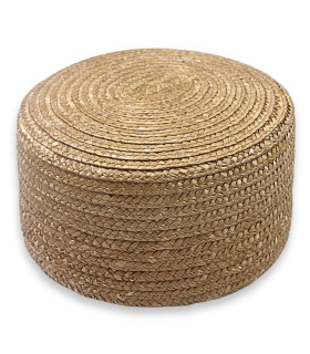 CASQUETTE PILLBOX EN PAILLE NATURELLE TRESSÉE