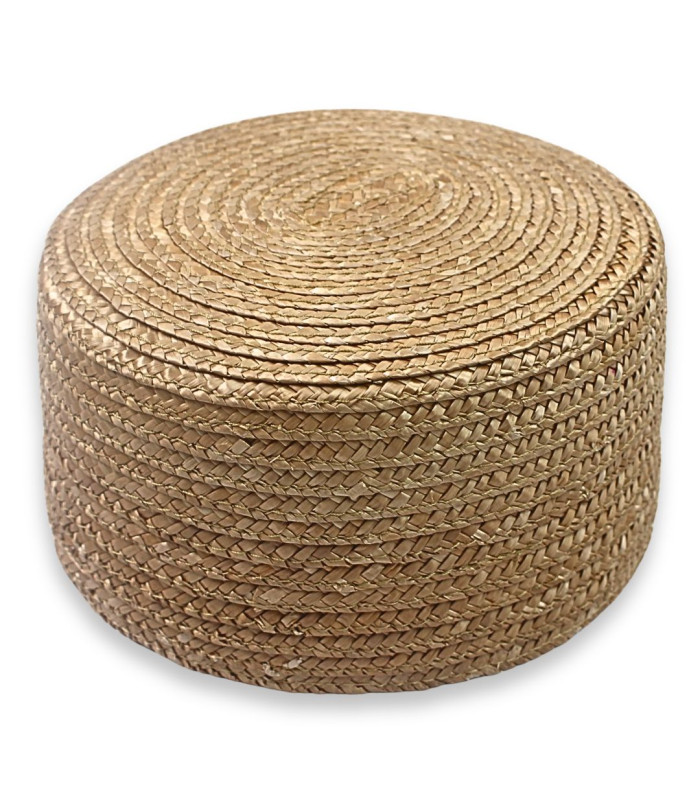 CASQUETTE PILLBOX EN PAILLE NATURELLE TRESSÉE
