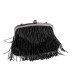 POCHETTE DE SOIRÉE EN SATIN AVEC FRANGES DE PERLES