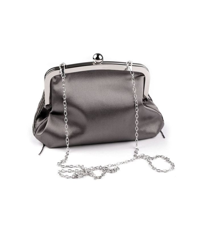 POCHETTE DE SOIRÉE EN SATIN AVEC FRANGES DE PERLES