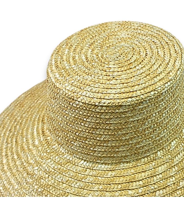 CAPELINE EN PAILLE NATURELLE TRESSÉE - AJUSTABLE