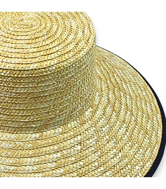 CAPELINE EN PAILLE NATURELLE TRESSÉE - AJUSTABLE