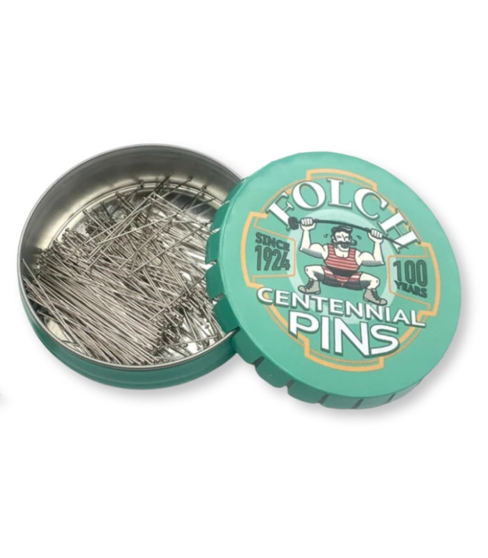 ASSORTIMENT DE 4 BOÎTES MÉTALLIQUES D'ÉPINGLES FOLCH CENTENNIALS
