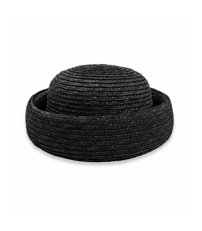 CASQUETTE EN PAILLE NATURELLE TRESSÉE "ÉLODIE"