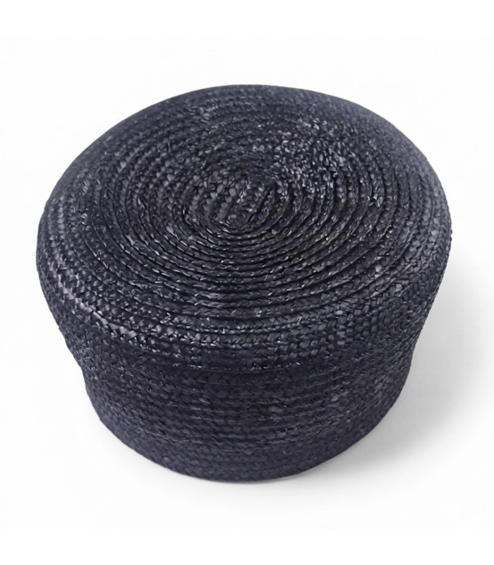 CASQUETTE PILLBOX EN PAILLE NATURELLE TRESSÉE