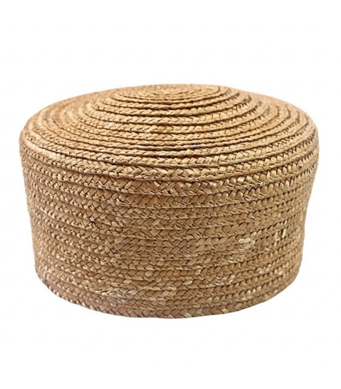 CASQUETTE PILLBOX EN PAILLE NATURELLE TRESSÉE