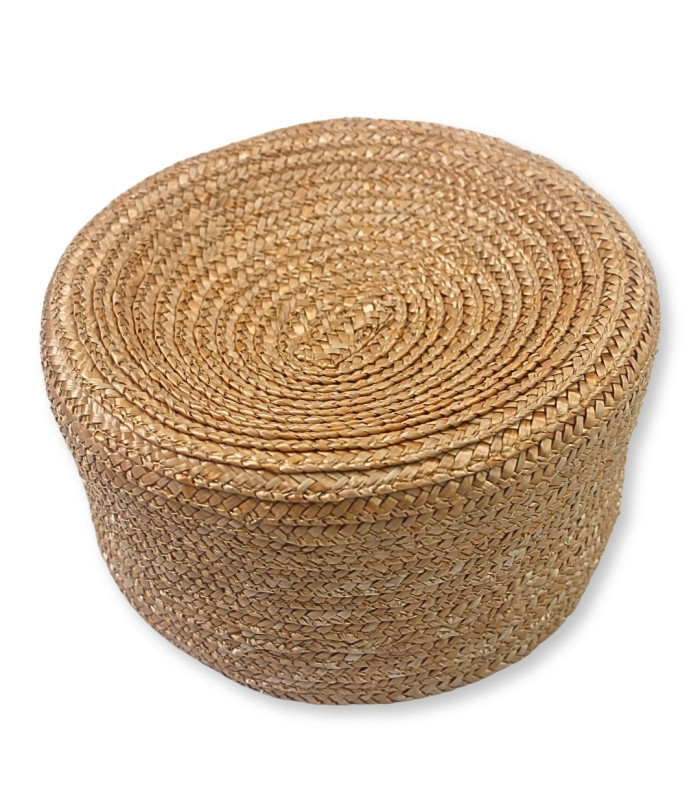 CASQUETTE PILLBOX EN PAILLE NATURELLE TRESSÉE