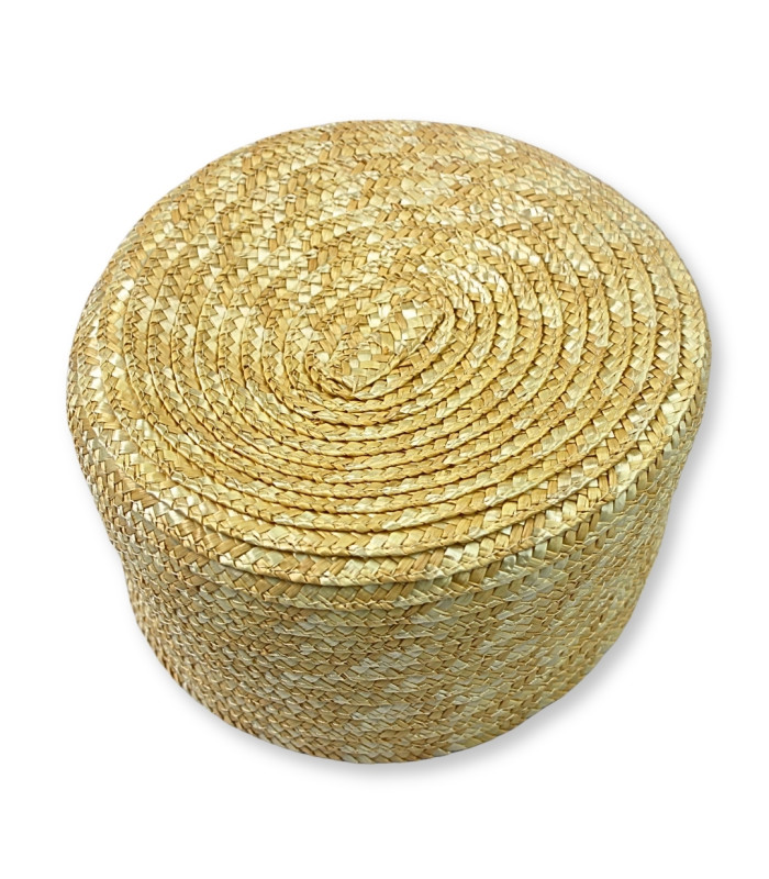 CASQUETTE PILLBOX EN PAILLE NATURELLE TRESSÉE