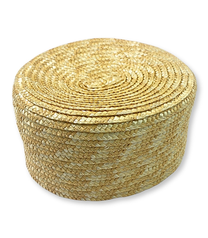 CASQUETTE PILLBOX EN PAILLE NATURELLE TRESSÉE