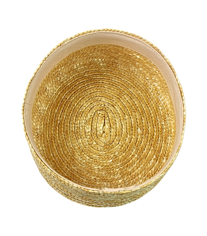 CASQUETTE PILLBOX EN PAILLE NATURELLE TRESSÉE