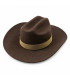 CHAPEAU DE COW-BOY POUR HOMME - 100 % LAINE MÉRINOS - INDÉFORMABLE