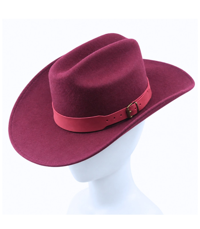 CHAPEAU DE COW-BOY POUR HOMME - 100 % LAINE MÉRINOS - INDÉFORMABLE