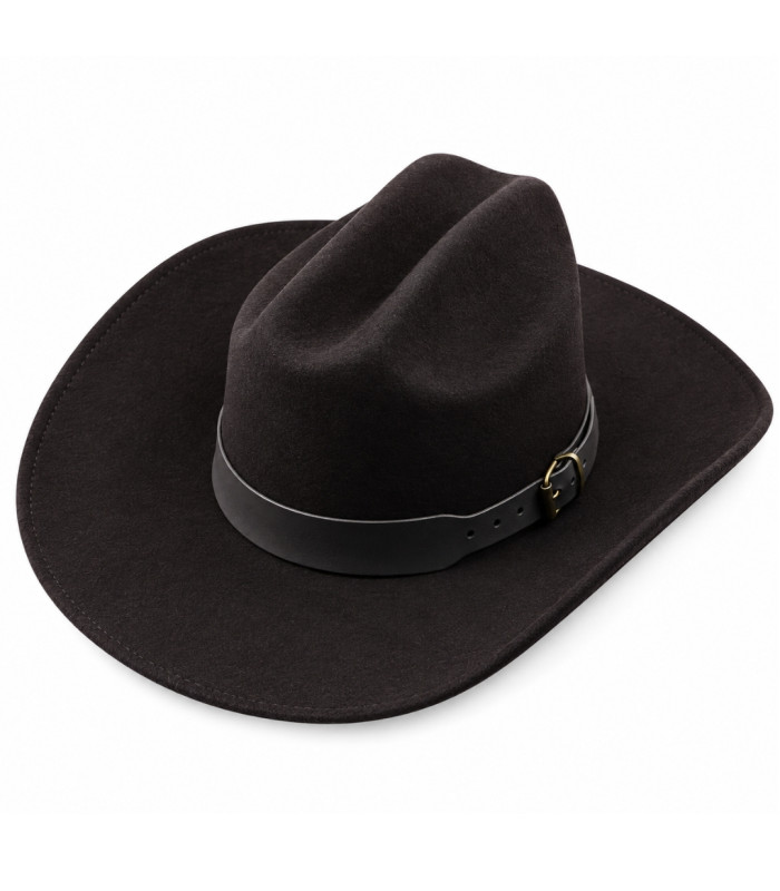 CHAPEAU DE COW-BOY POUR HOMME - 100 % LAINE MÉRINOS - INDÉFORMABLE