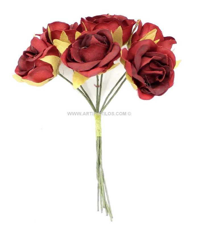 BOUQUET DE 6 FLEURS EN TISSU