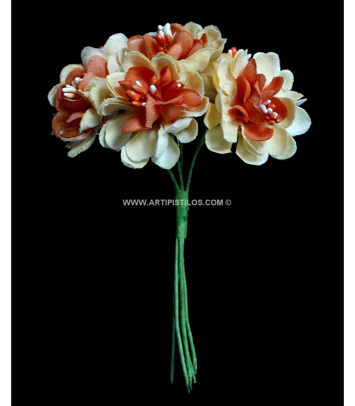 BOUQUET DE 6 FLEURS EN TISSU