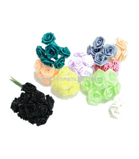 BOUQUET 12 FLEURS EN SATIN