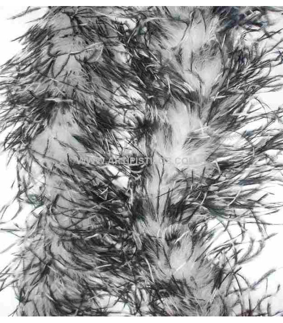 Boa D´autruche 45 Grs. Blanco/negro 1,80 Mts. X 45 Grs. - Boas Plumes