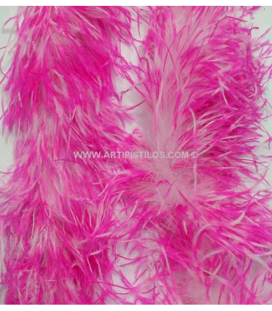Boa D´autruche 45 Grs. Rosa/blanco 1,80 Mts. X 45 Grs. - Boas Plumes