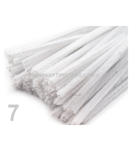 Chenille Flexicrea Blanc 30 Cms. X 5 Mm. - Chenille Pour Voile
