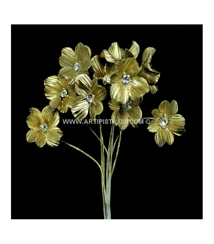 FLEUR EN PORCELAINE QUATRE FEUILLES AVEC CRISTAL