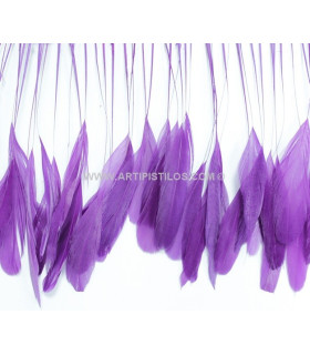 PLUMES DE COQ. RUBAN PREMIÉRE QUALITÉ  - 10 CMS.