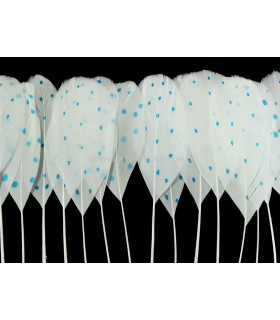 FRANGE DE PLUMES DE CANARD À POIS 25 CMS.