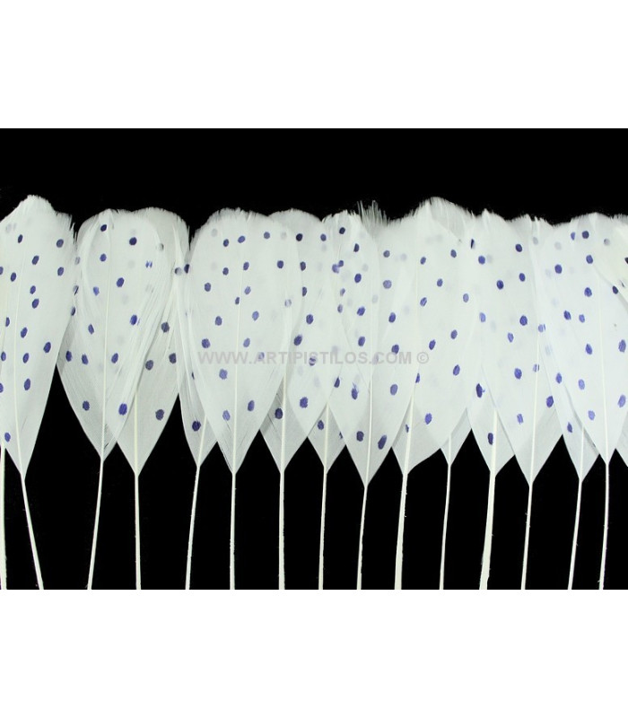 FRANGE DE PLUMES DE CANARD À POIS 25 CMS.