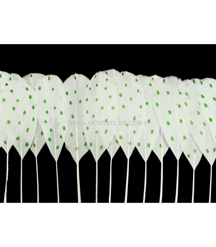 FRANGE DE PLUMES DE CANARD À POIS 25 CMS.
