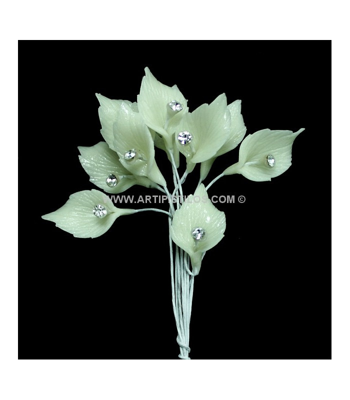 FLEUR PORCELAINE "CALA" AVEC RHINESTONE