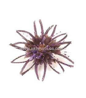 FLEUR EN PLUMES 24 CMS. DIAMÈTRE