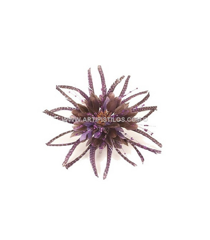 FLEUR EN PLUMES 24 CMS. DIAMÈTRE